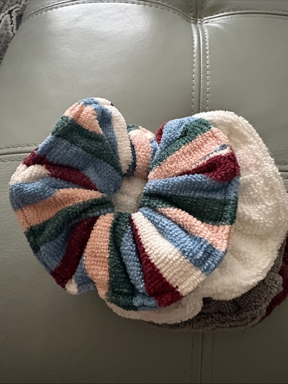 Striped Plush Kids Scrunchie - Multi Color